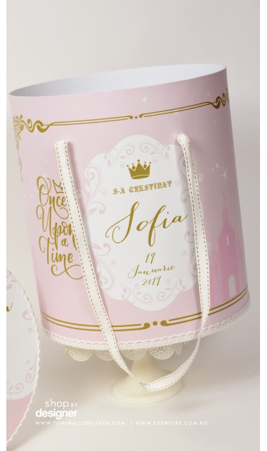 Trusou de botez brodat pentru fetite cu printese, Once upon a time 3